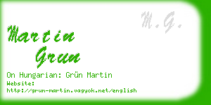 martin grun business card